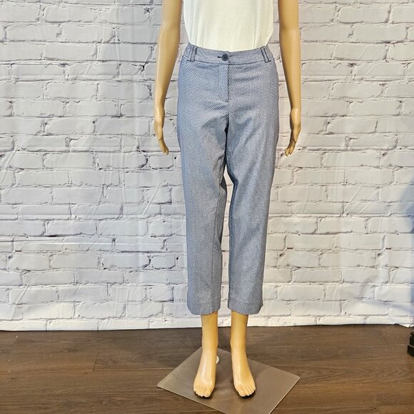 CLEO, Navy blue diamond print tapered leg ankle pants - Picture 3 of 9